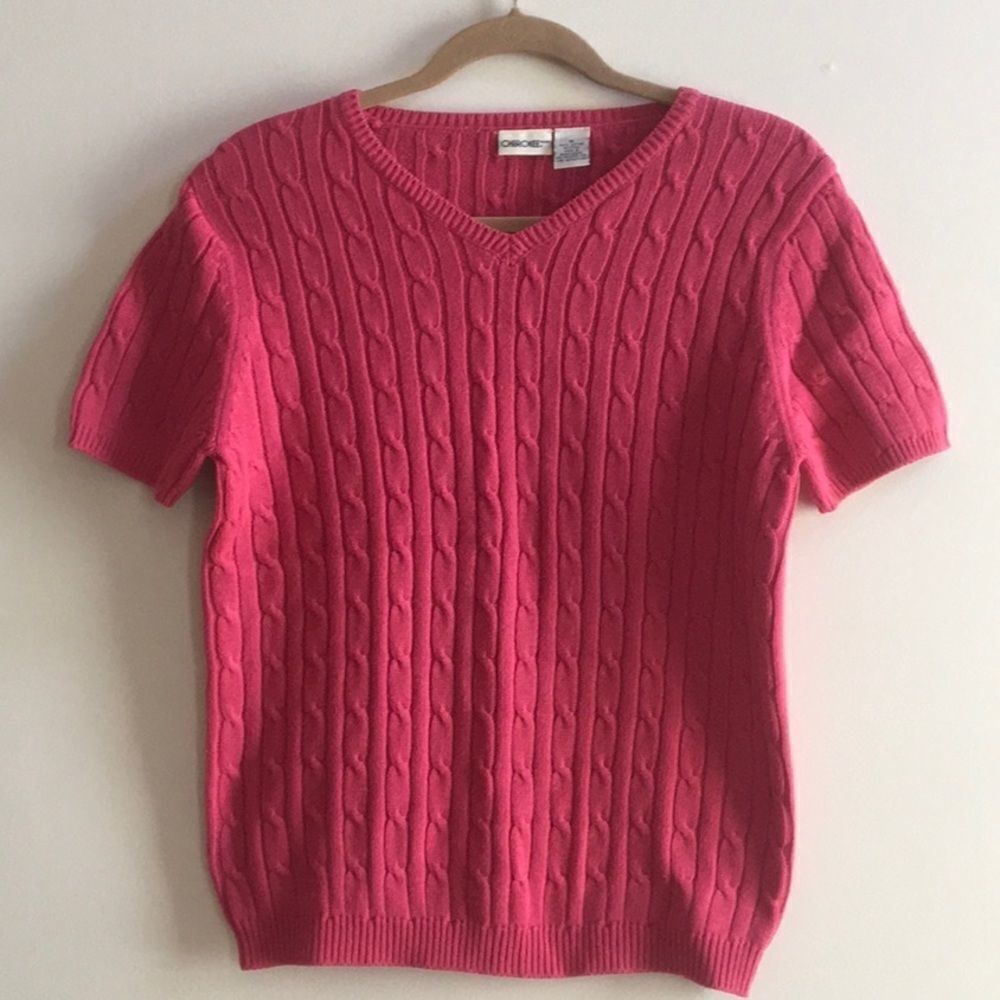 Short Sleeve V Neck Sweater